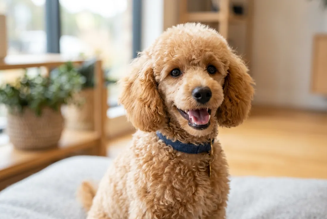 poodle fresh haircut close-up