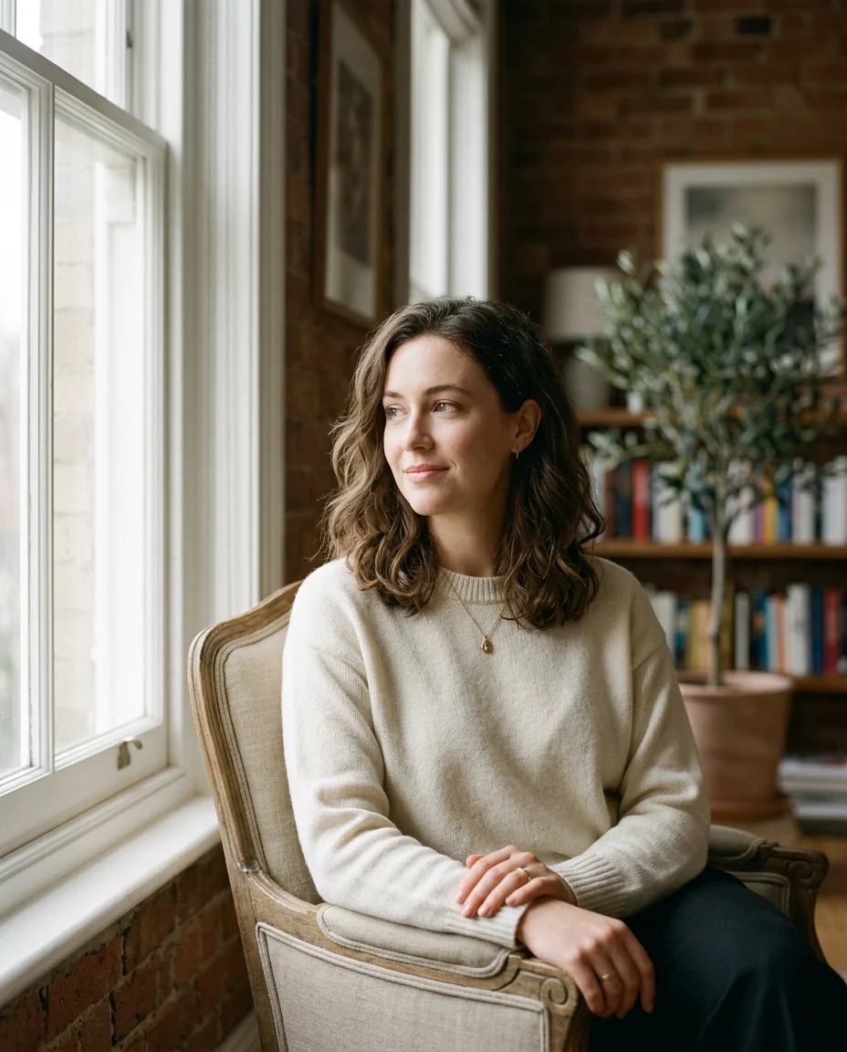 Editorial portrait, north-facing window light
