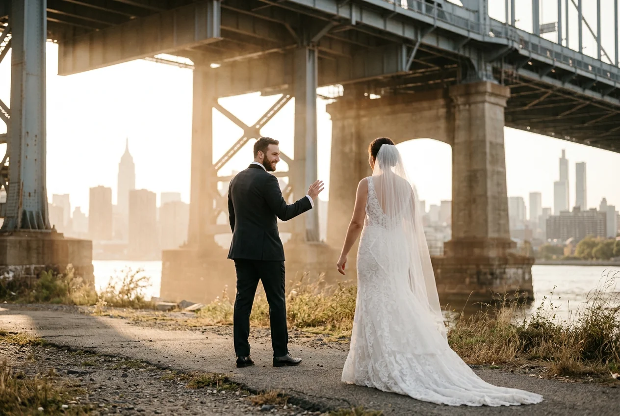 First look beneath the Pulaski Bridge, backlit haze